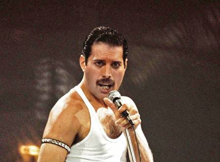 Freddie Mercury in a concert